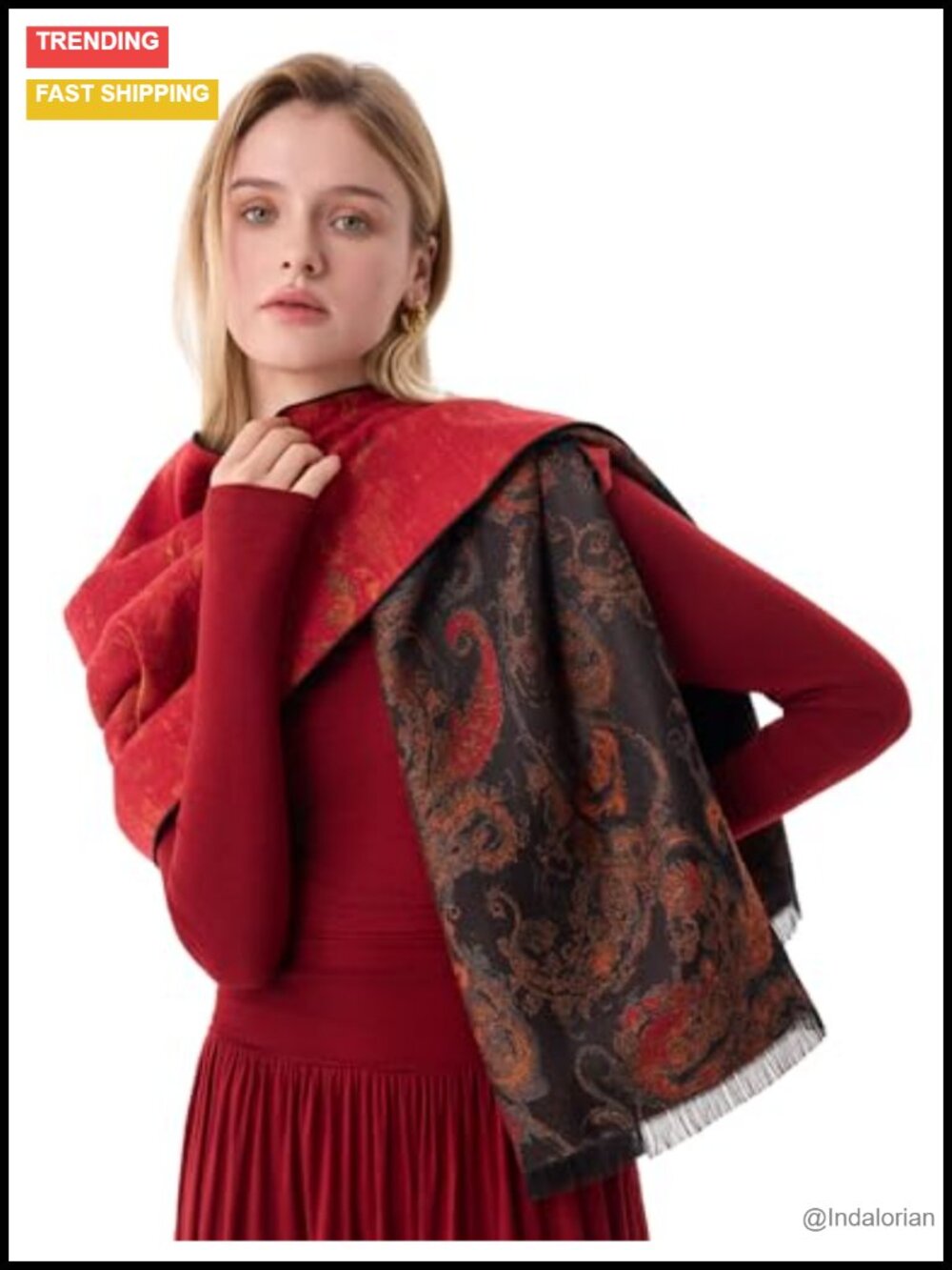 100% Mulberry Silk Brushed Paisley Scarf Wrap Shawl 71x18